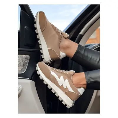 Női SNEAKAIR tornacipő vastag khaki talpú Dstreet