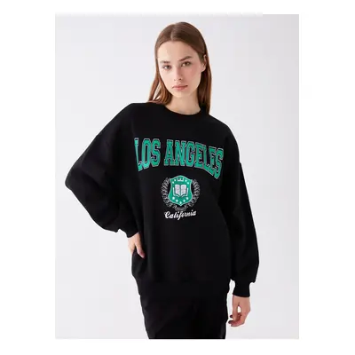 LC Waikiki Crew Neck Printed Long Sleeve Oversize Women's Sweatshirt