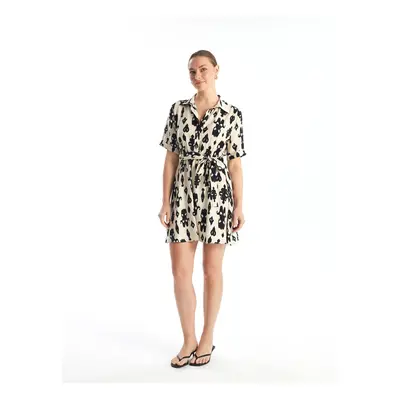 LC Waikiki Women's Patterned Short Sleeve Shirt Dress