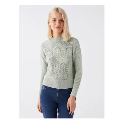 LC Waikiki Half Turtleneck Openwork Long Sleeve Women's Knitwear Sweater