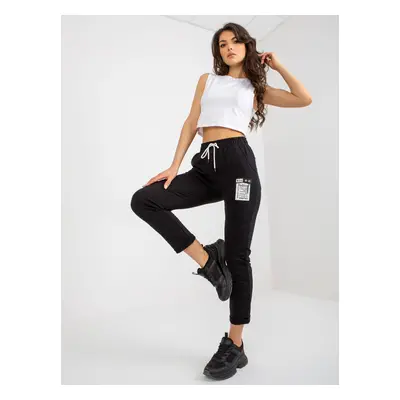 Black women's sweatpants with patch