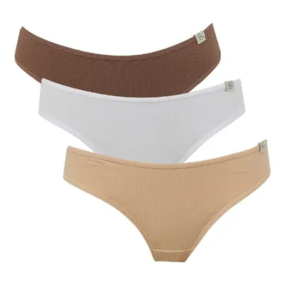 DEFACTO Fall In Love Ribbed 3-Piece Slip Panties