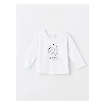 LC Waikiki Crew Neck Long Sleeve Printed Baby Girl T-Shirt