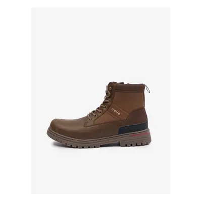 Brown men's winter ankle boots Celio