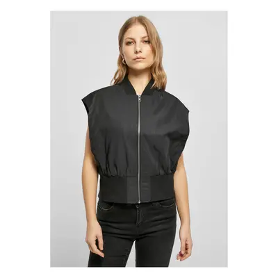 Women's Recycled Short Bomber Vest Black