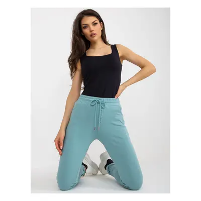 Dark mint sweatpants with pockets