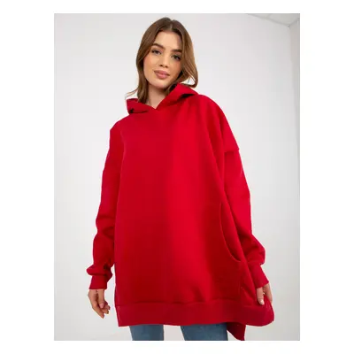 Dark red long oversized hoodie from MAYFLIES