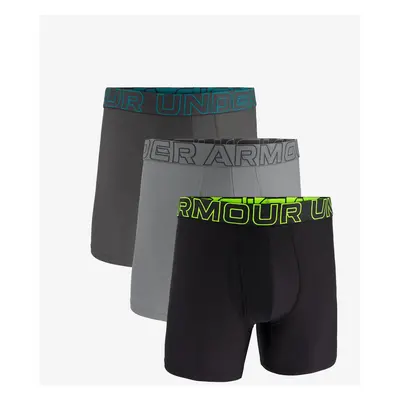 Grey-black set of three Under Armour UA Perf Tech Mesh 6in boxer shorts