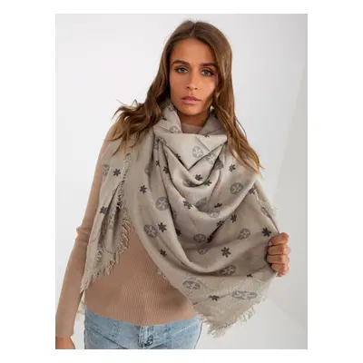 Women's gray patterned scarf