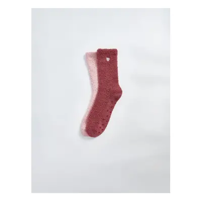 LC Waikiki 2-Pack Women's Embroidered Home Socks