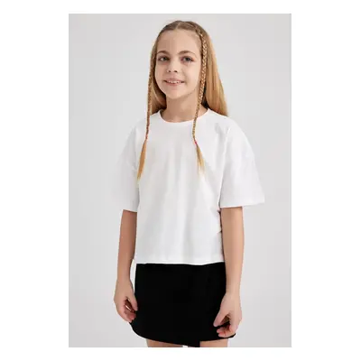 DEFACTO Girl Short Sleeve White T-Shirt