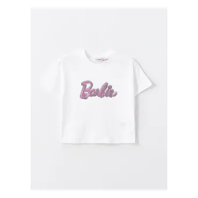 LC Waikiki Crew Neck Barbie Printed Short Sleeve Girls T-Shirt