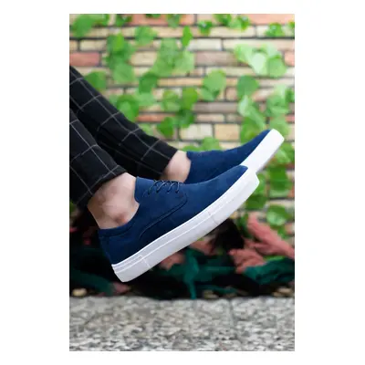 Riccon Men's Navy Blue Suede Sneakers