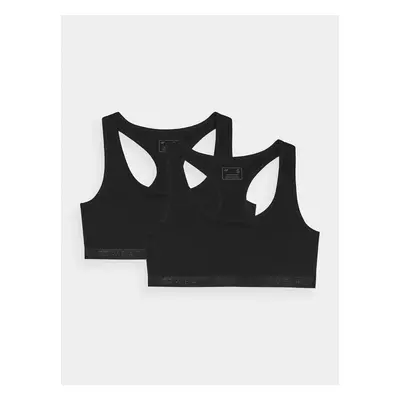 Women's Cotton Bra for Everyday Wear 4F (2 Pack) - Black