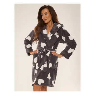 Bathrobe De Lafense Hearts S-XL women's graphite