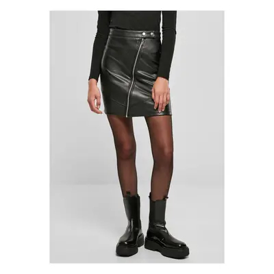 Women's biker skirt made of synthetic leather black