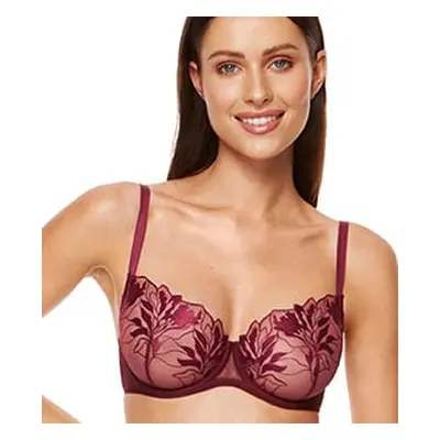 Gorteks Coco embroidered soft bra dark red