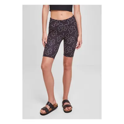 AOP Tech Cycle Women's High Waisted Shorts blackflower