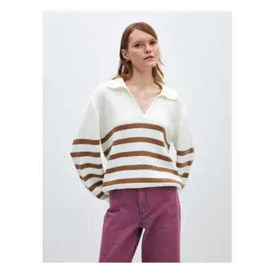 LC Waikiki Polo Neck Striped Long Sleeve Women's Knitwear Sweater