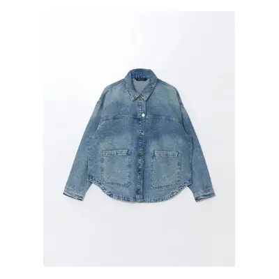 LC Waikiki Vision Medium Indigo Rodeo Oversize Women's Jean Shirt Jacket