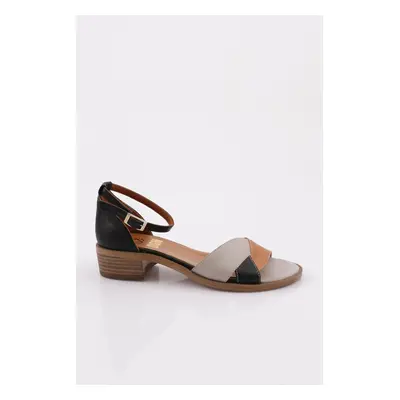 DGN Women's Low-Heeled Sandals with Ankle Straps.