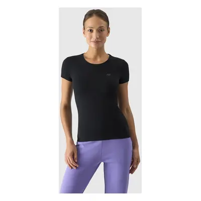 Women's slim T-shirt 4F - black