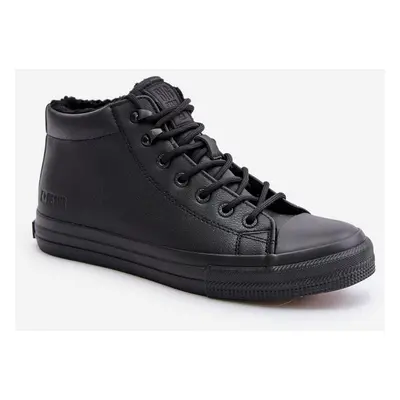 Insulated men's sneakers made of eco leather Big Star black