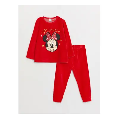 LC Waikiki Crew Neck Minnie Mouse Printed Baby Girl Pajamas Set