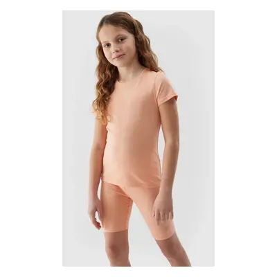 Girls' smooth T-shirt 4F - powder coral