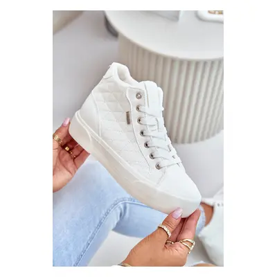 Insulated women's sneakers with Big Star stitching white