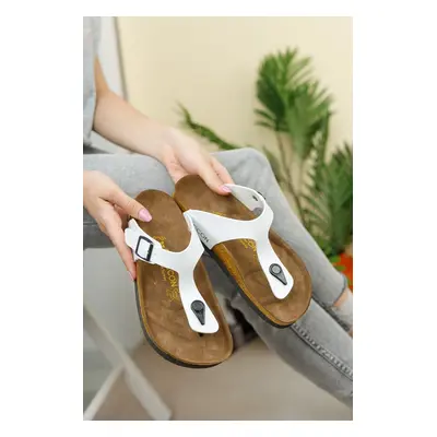 Riccon Unisex White Skin Slippers