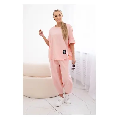 Women's set T-shirt + pants - peach