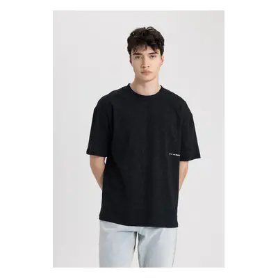 DEFACTO Boxy Fit Crew Neck Printed Short Sleeve T-Shirt