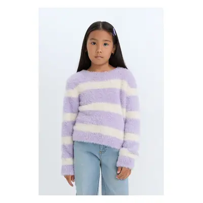 DEFACTO Girl's Crew Neck Striped Sweater