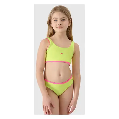 Girls' 2-piece swimsuit 4F - green/pink