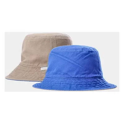 Men's reversible bucket hat 4F - beige/blue