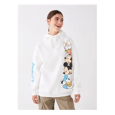 LC Waikiki Women's Disney Printed Long Sleeve Oversize Hoodie