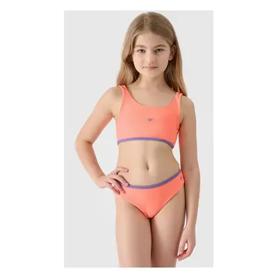 4F Girls' Two-Piece Swimsuit - Coral/Purple