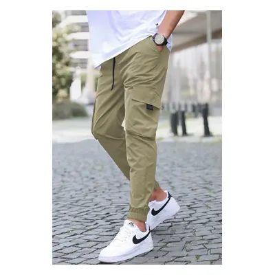 Madmext Camel Cargo Pocket Mens Jogger Pants