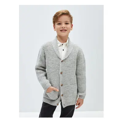 LC Waikiki Shawl Collar Boy's Knitwear Cardigan