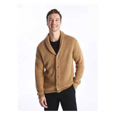 LC Waikiki Men's Standard Fit Shawl Collar Knitwear Cardigan