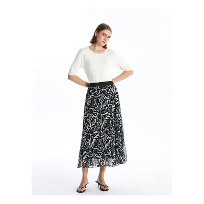 LC Waikiki Lcw Elastic Waist Patterned Pleated Women's Skirt