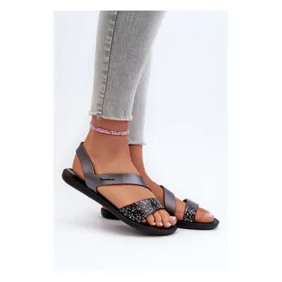 Women's sandals Ipanema Vibe Sandal Fem Black and Silver