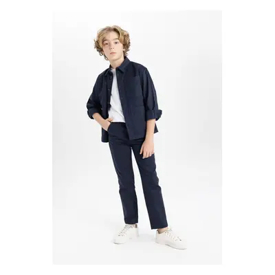 DEFACTO Boys' Standard Cuff Linen Look Trousers