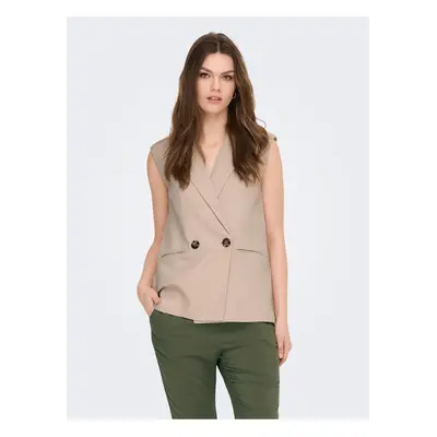 Beige women's linen vest ONLY Caro - Ladies