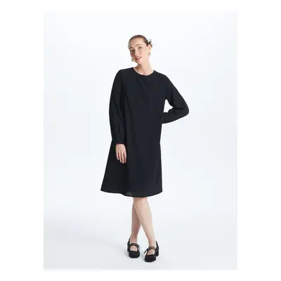 LC Waikiki Crew Neck Self-Patterned Long Sleeve Women's Dress