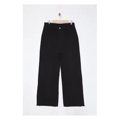 Trendyol Curve Black High Waist Wide Leg Plus Size Jeans