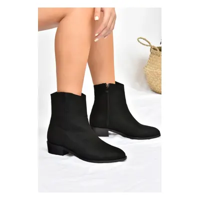 Fox Shoes Women's Black Low Heel Daily Boots