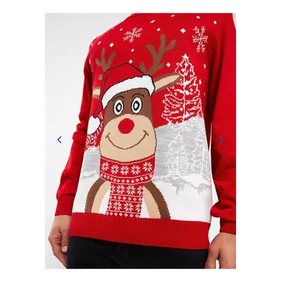 LC Waikiki Men's Christmas Themed Knitwear Sweater