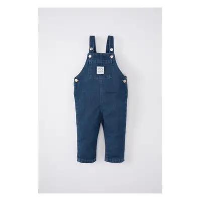 DEFACTO Baby Boy Label Printed Jean Jumpsuit